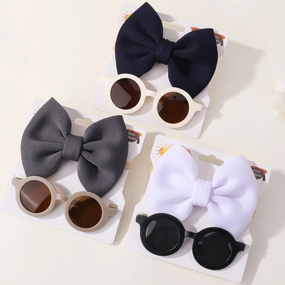 2Pcs/set hair band glasses