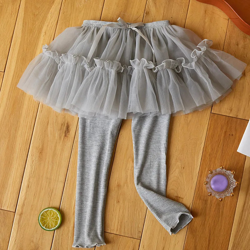 Girls' Mesh Skirted Leggings, Ages 2-7 Skort Pants