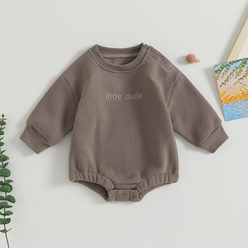 Baby Boys' Letter Embroidery Bodysuit, Fall Sweatshirt