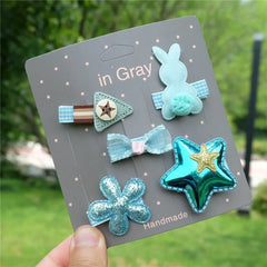 Kids' Cartoon Hair Clips, 5-Piece Princess Hairpin Set
