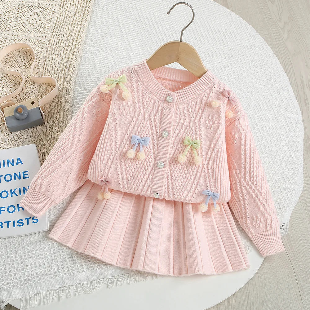 Cute Flower Bow Girls Outfit