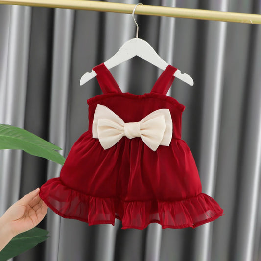Sweet Bow Silk Princess Dress