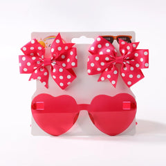 Kids' Heart Sunglasses and Hair Clip Set, 3 Pieces