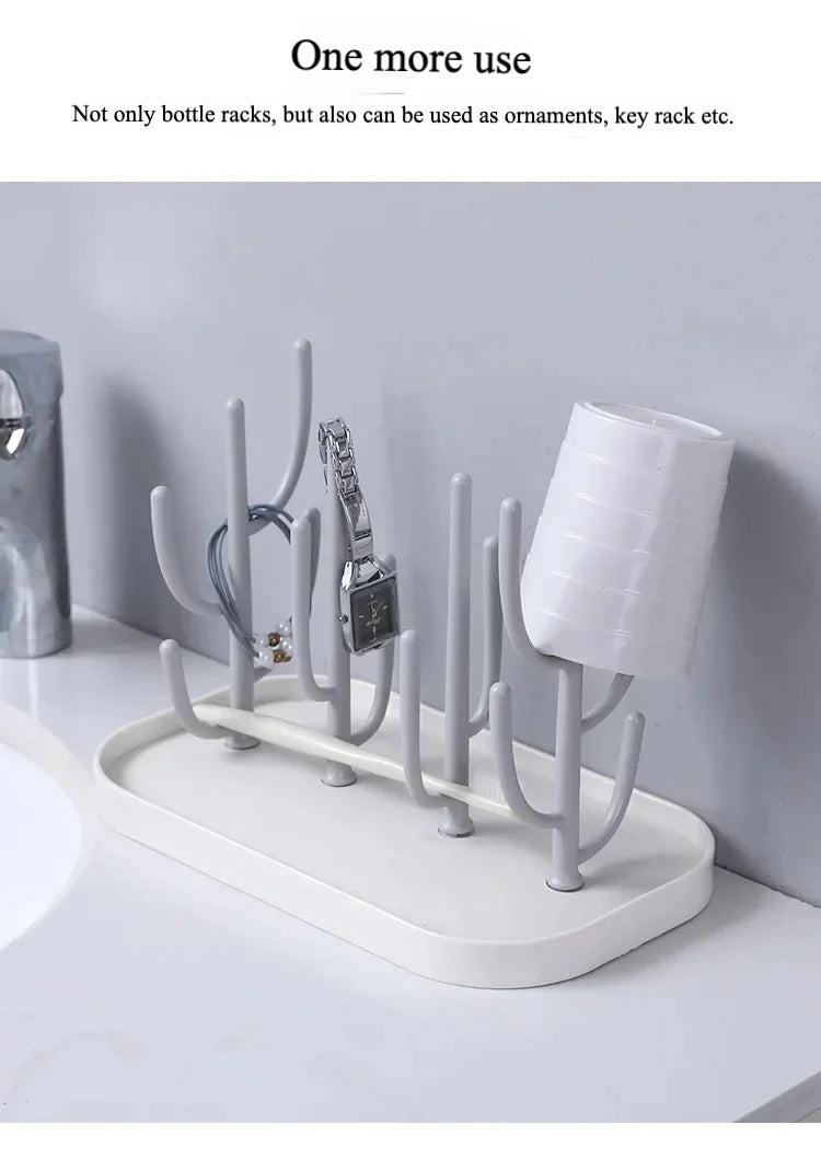 Dust-Free Bottle Shelf Drying Rack