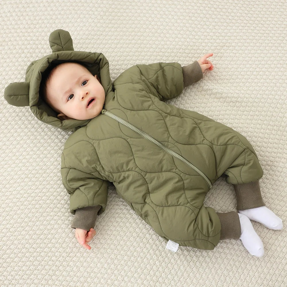 Baby Plush Cotton Jumpsuit, Thick Winter Snowsuit