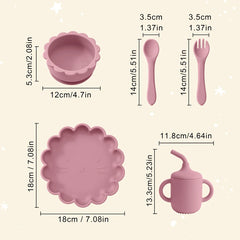 Baby Feeding Plate Set, 5-Piece Toddler Dinnerware