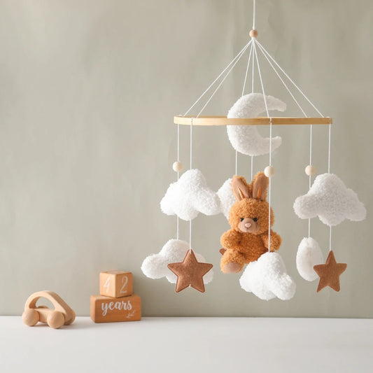 Baby Crib Mobile Wooden Rattle Toy