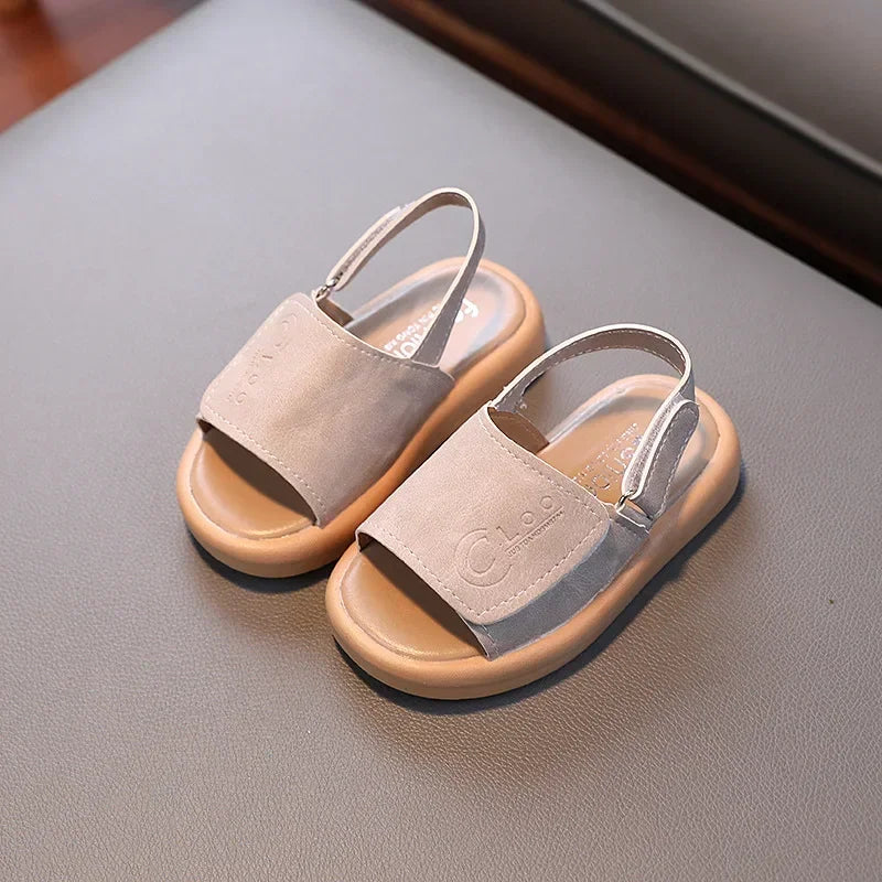 Boys' Open-Toe Leather Sandals, Ages 1-6 Summer Shoes