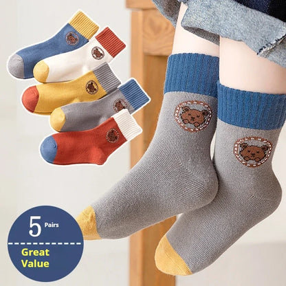 5Pairs 1-16Years High-End Girls'Socks