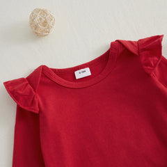 Ruffle Long Sleeve Christmas Romper