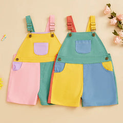 Toddler Overall Shorts, Adjustable Strap Suspender Romper