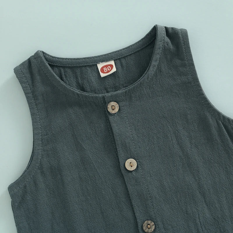 Button Down Baby Romper