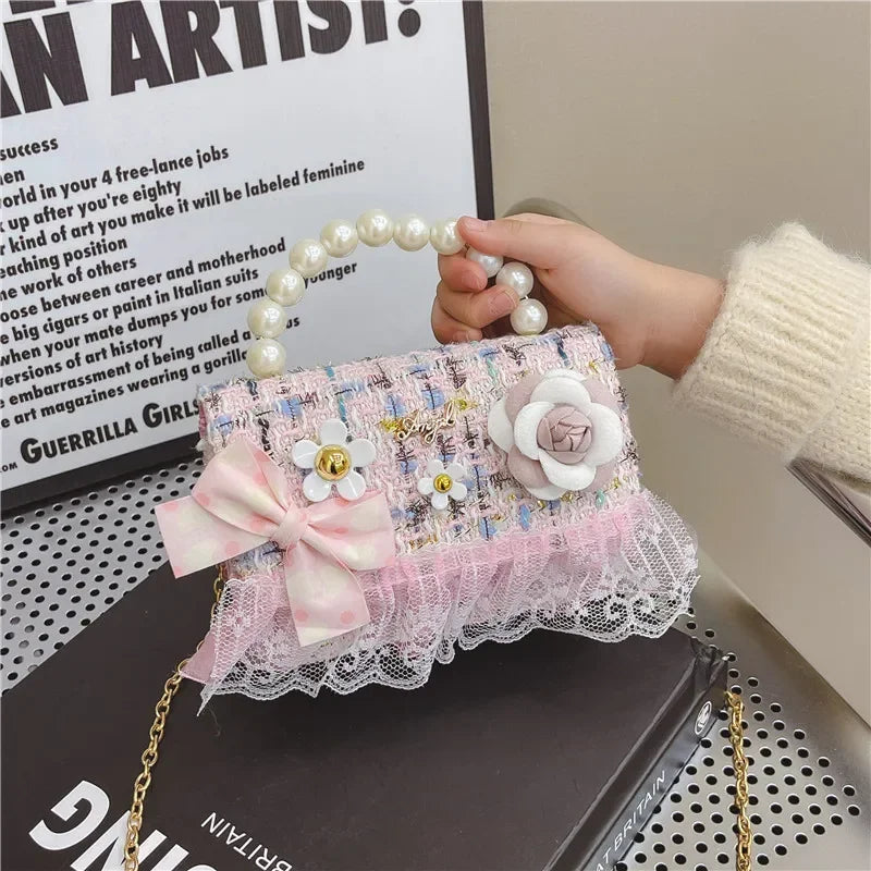 Flower Plaid Handbag for Girls (Ages 2-4)