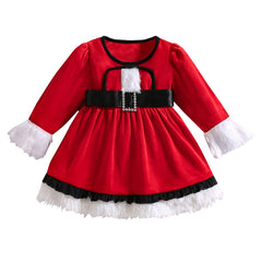 Velvet Christmas Girl Dress