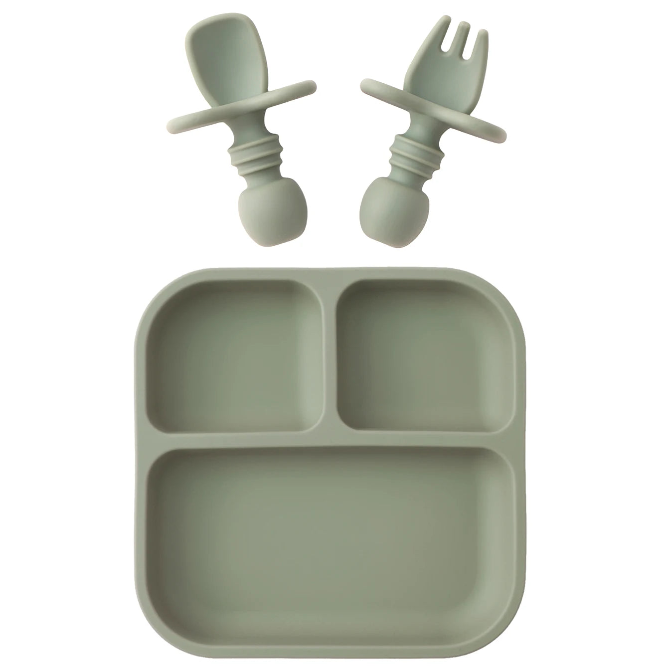 Colorful Silicone Baby Feeding Set, 2 Pieces