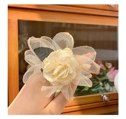 Flower Pearl Hair Ties