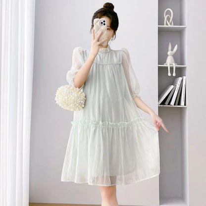 Doll Collar Chiffon  Maternity Dresses
