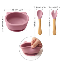 Wooden Handle Spoon Fork Bowl