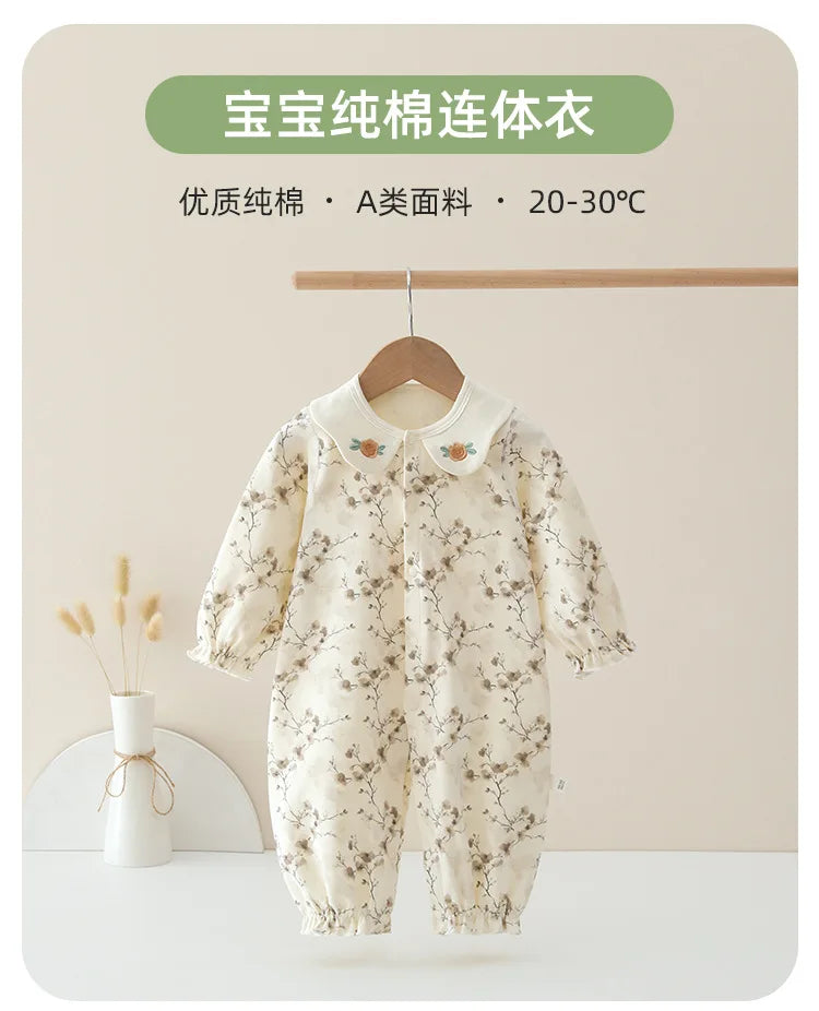 Spring Velvet Printed Baby Suit