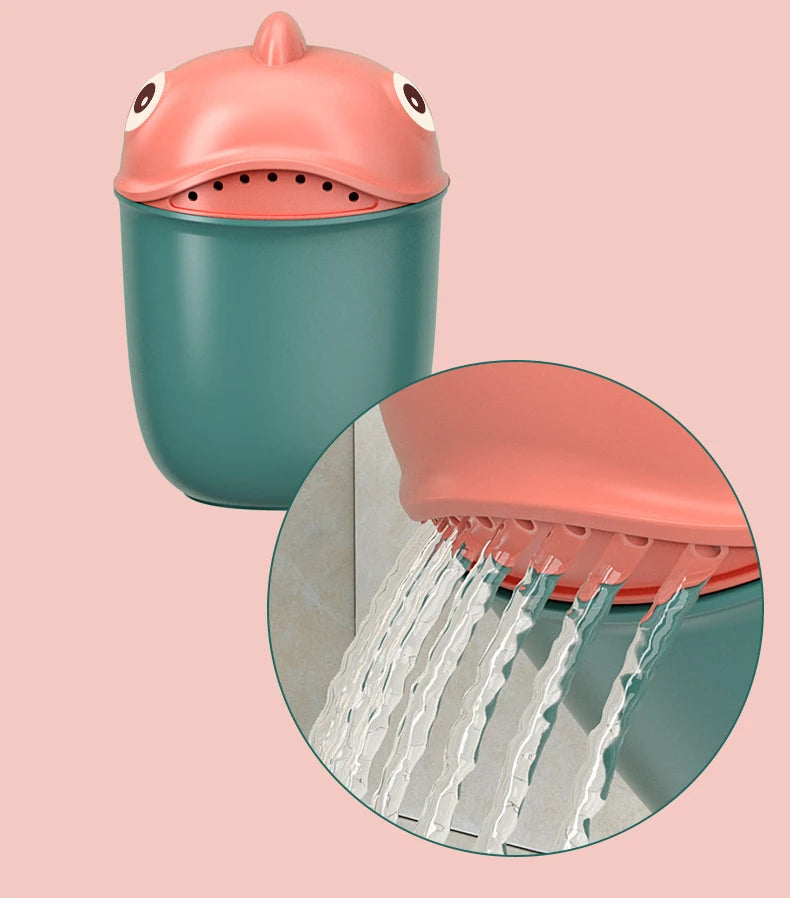 Baby Bath Shampoo Rinse Cup with Collapsible Dino Design
