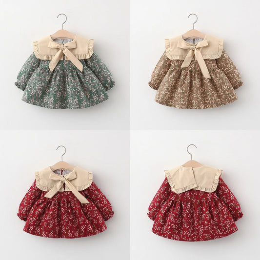 Long Sleeve Printed Princess Dress