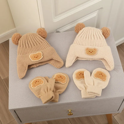 Bear Baby Knitted Hat and Gloves Set - PAMU8