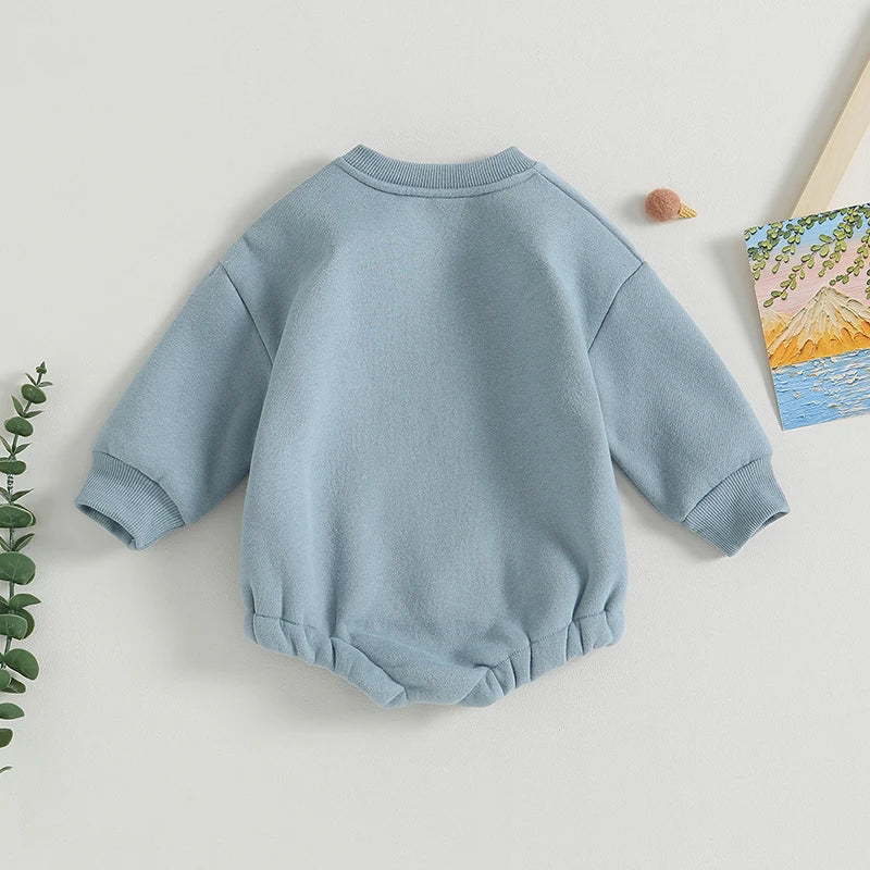 Baby Boys' Letter Embroidery Bodysuit, Fall Sweatshirt