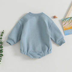 Baby Boys' Letter Embroidery Bodysuit, Fall Sweatshirt
