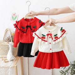 Flutter Sleeve Knitted Sweater Set