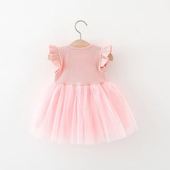 Flower Mesh Skirt Girl Dress