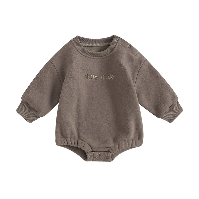 Baby Boys' Letter Embroidery Bodysuit, Fall Sweatshirt