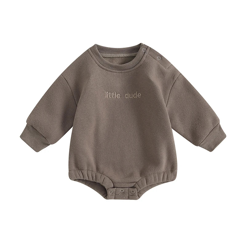 Baby Boys' Letter Embroidery Bodysuit, Fall Sweatshirt