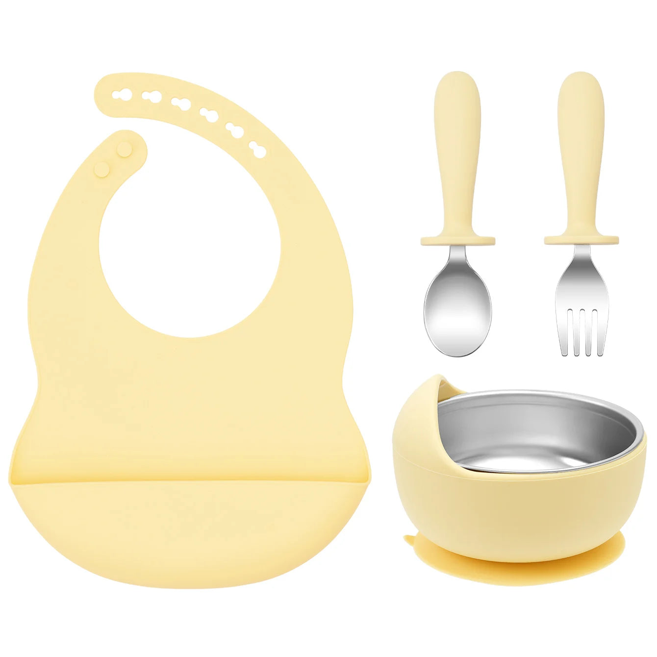 4PCS Stainless Steel Baby Feeding Set