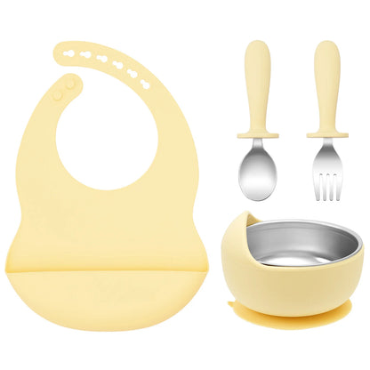4PCS Stainless Steel Baby Feeding Set