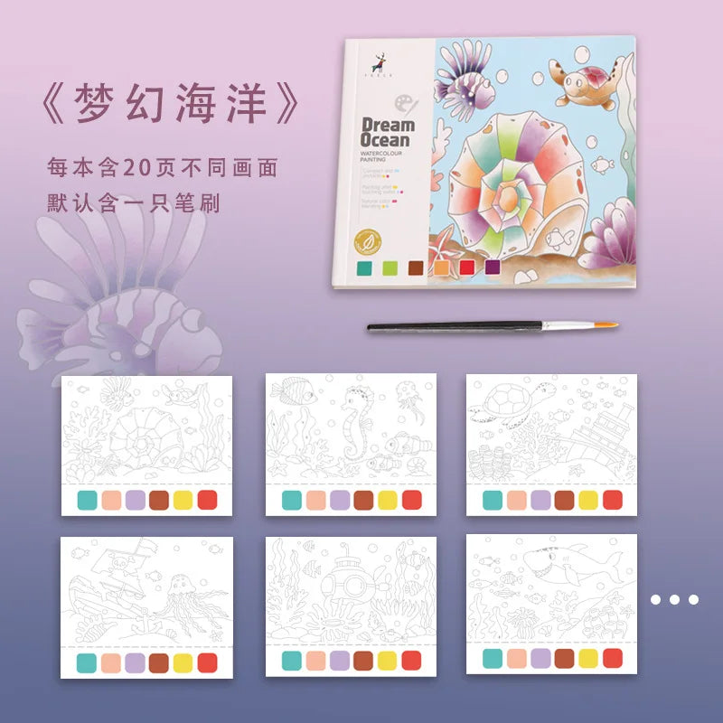 Portable Children Watercolor Painting Book - PAMU8