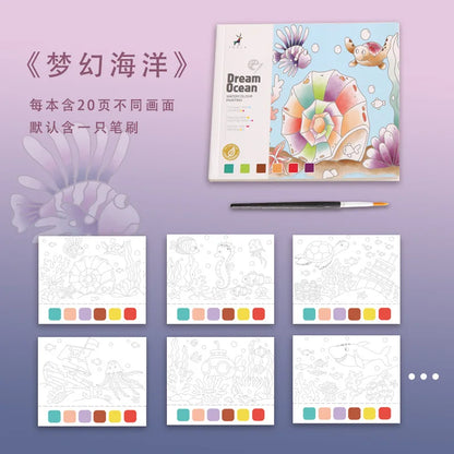 Portable Children Watercolor Painting Book - PAMU8