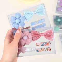 Baby Girls' Bow Hair Clips, 5-Piece Colorful Set