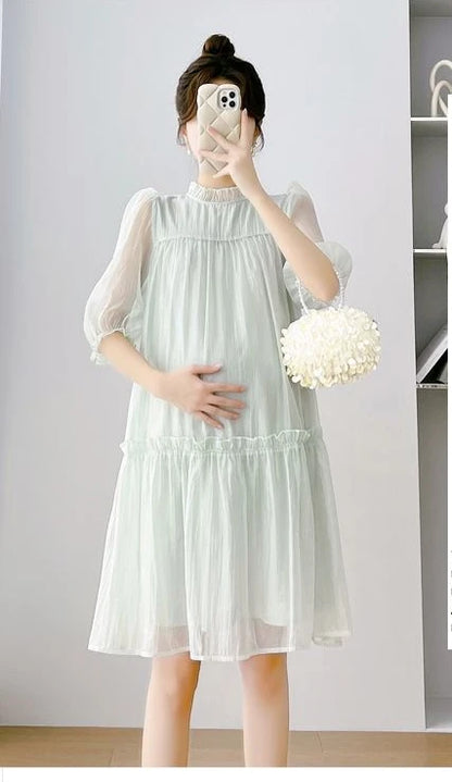 Doll Collar Chiffon  Maternity Dresses