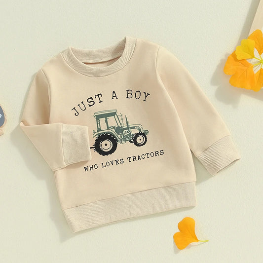 Boys Sweatshirt Tractor Print
