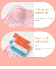 Girls' Rainbow Mid-Tube Socks, 5 Pairs, Ages 1-16