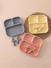 Colorful Silicone Baby Feeding Set, 2 Pieces