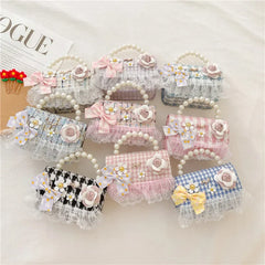 Flower Plaid Handbag for Girls (Ages 2-4)