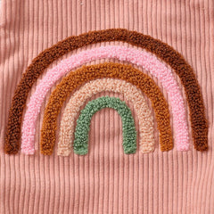 Rainbow Strawberry Embroidery Romper