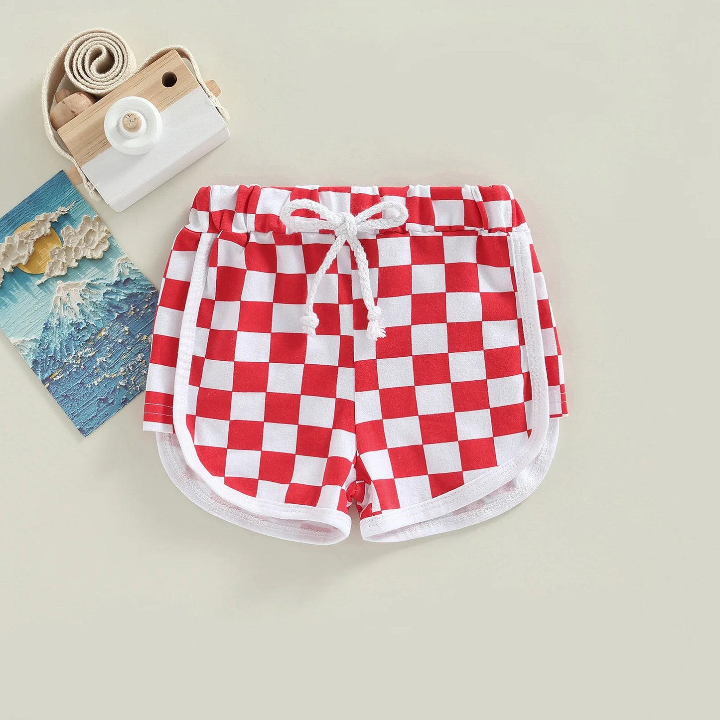 Checkerboard Print  Short Pants