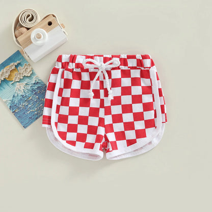 Checkerboard Print  Short Pants