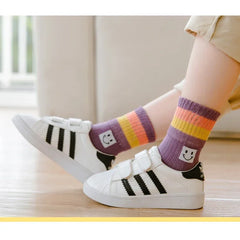 Girls' Rainbow Mid-Tube Socks, 5 Pairs, Ages 1-16