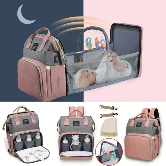 Backpack with Crib Bed & Diaper Bag