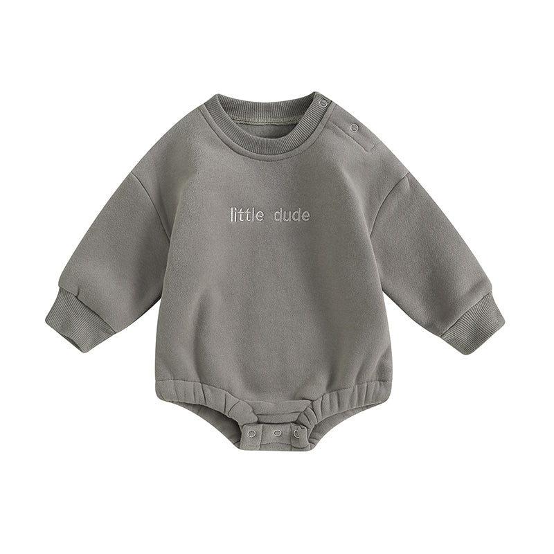 Baby Boys' Letter Embroidery Bodysuit, Fall Sweatshirt