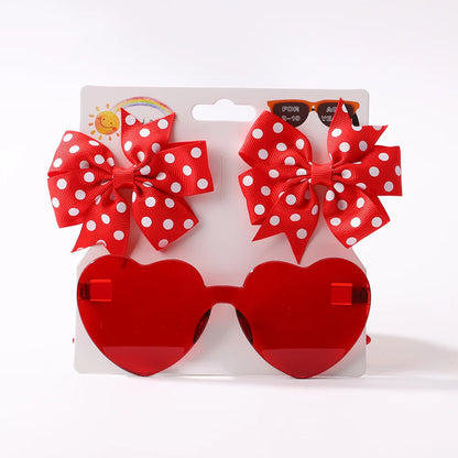 3Pcs/set Kids Hairpin Sun Glasses Set