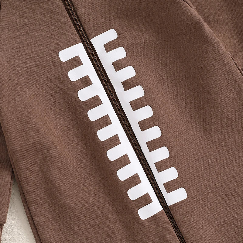 Newborn Football Romper, Long-Sleeve Baby Jumpsuit